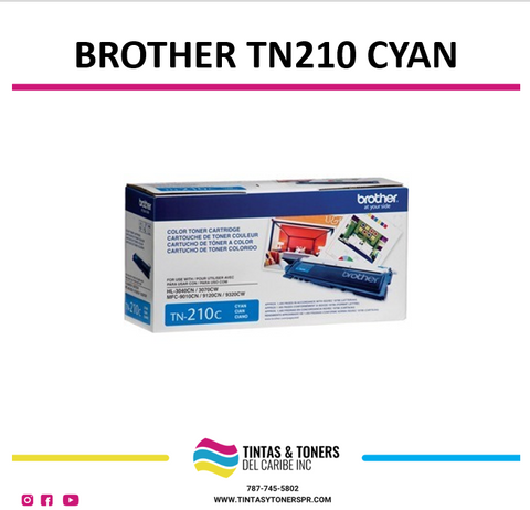 Cartucho de Toner Original / Compatible: Brother®-TN210 Cyan