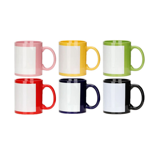 11oz Colored White Window Mug