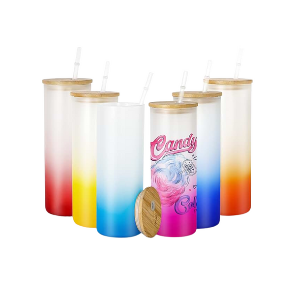 25oz Sublimation Frosted Straight Glass Tumbler