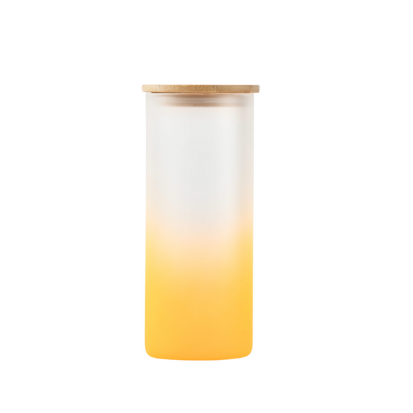Yellow Frosted Straight Glass Tumbler