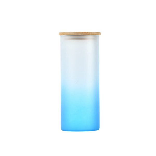 Blue Frosted Straight Glass Tumbler