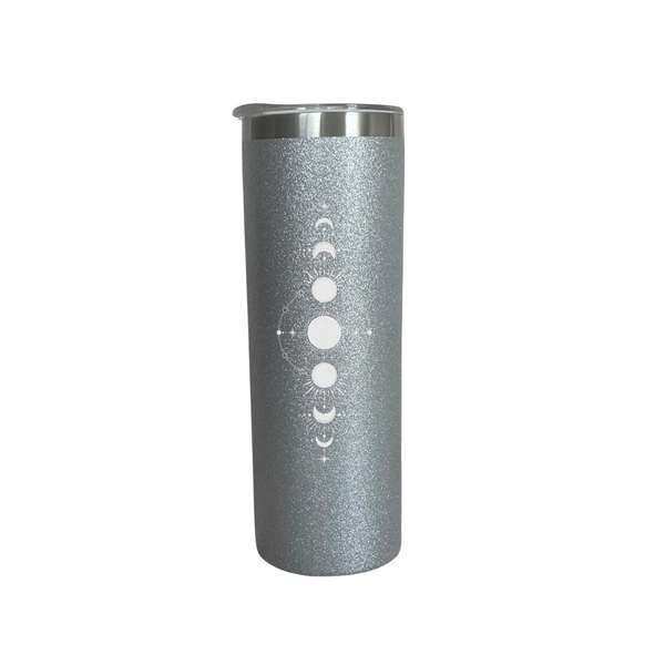 Silver Sublimation Rough Glitter Tumbler