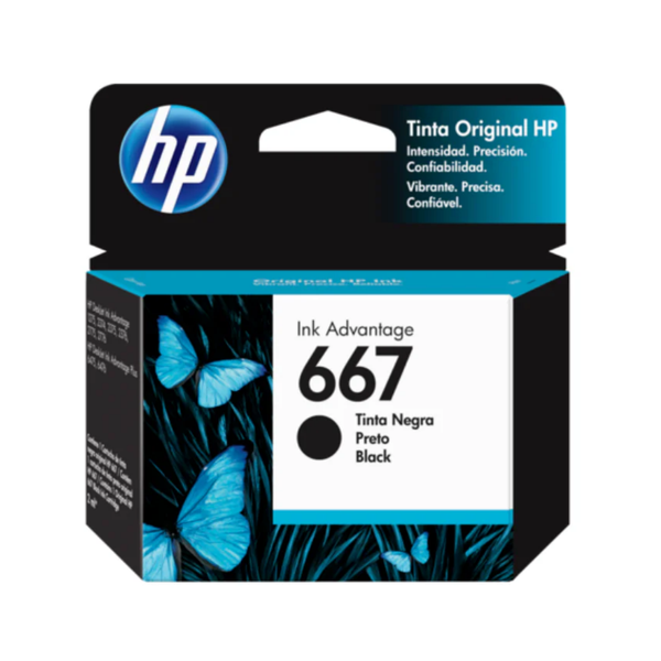 Cartucho de Tinta Original / Refill : HP 667 Negro