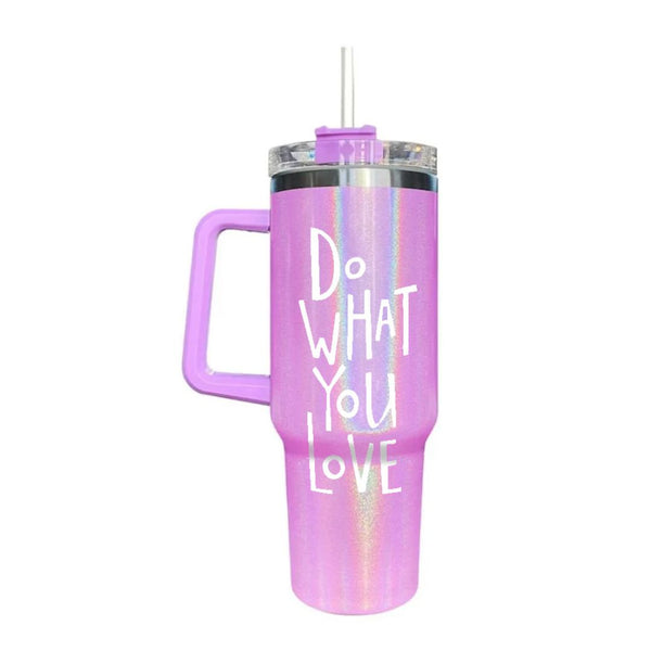 40oz Color Glitter Handle Mugs