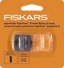 Fiskars 01-001555J TripleTrack High Profile Replacement Blades Cut/Score Style I, 1.5x1.5x1 Inch, Black and Orange