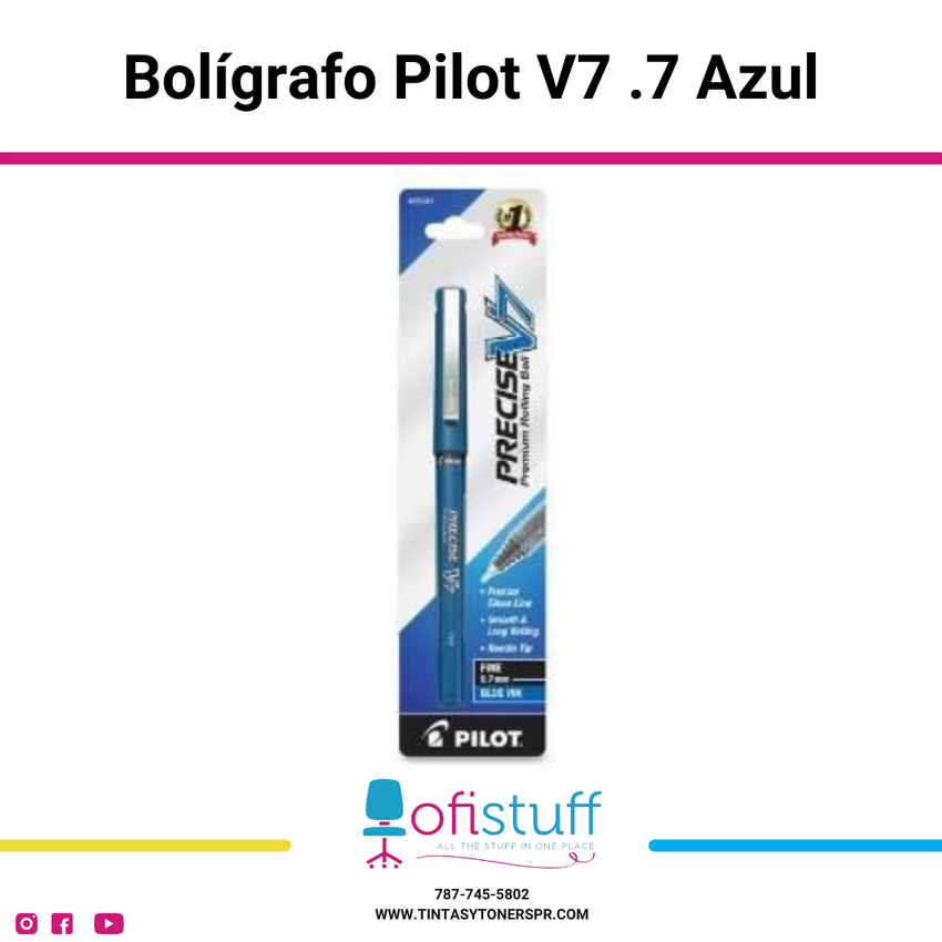 Bolígrafo Pilot V7 .7 Azul