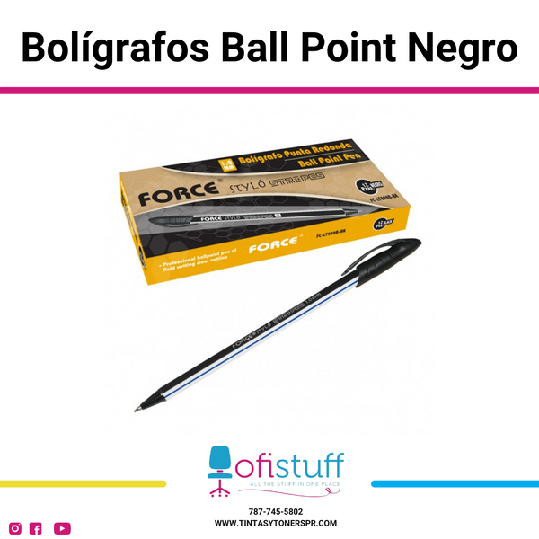 Bolígrafos Ball Point Negro