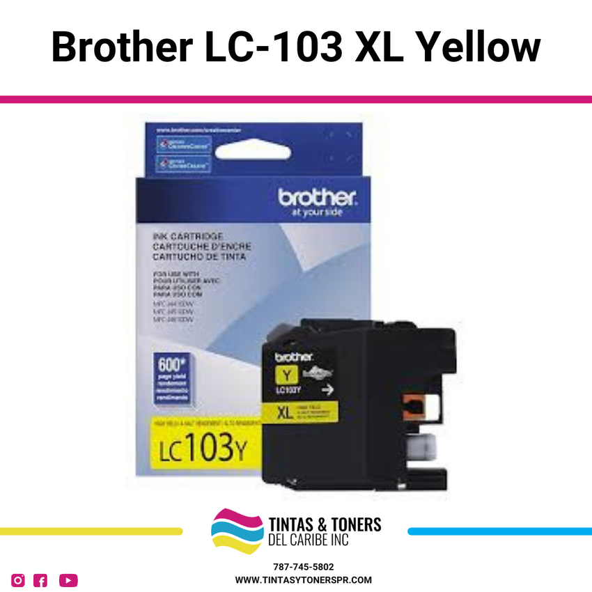 Cartucho de Tinta Original con: Brother LC-103 XL Yellow