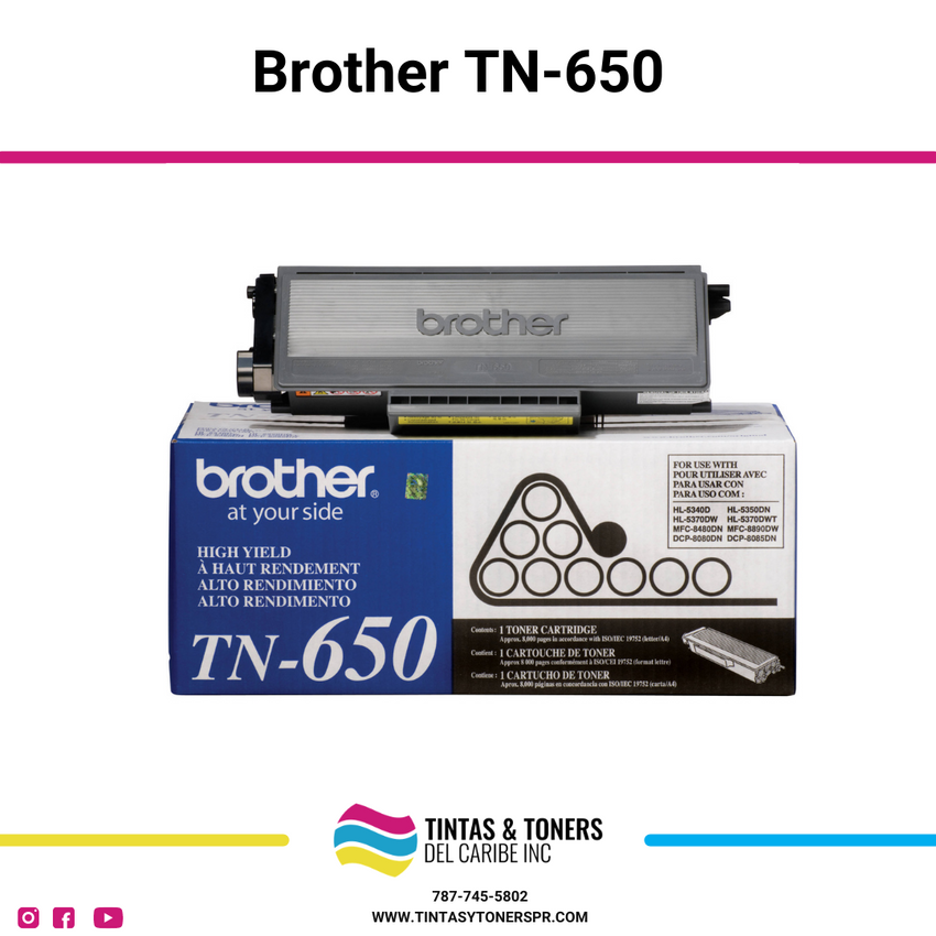 Cartucho de Toner Original / Compatible con: Brother®-TN650