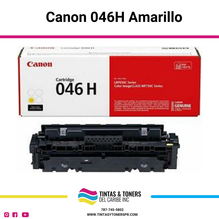 Cartucho de Toner Original / Compatible: Canon®-046H-Amarillo