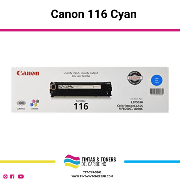 Cartucho de Toner Original / Compatible: Canon®-116-CYAN