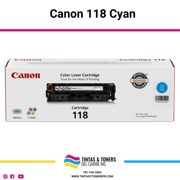 Cartucho de Toner Original / Compatible: Canon®-118A-Cyan