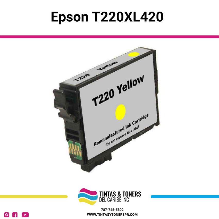 Cartucho de Tinta Compatible con: Epson T220XL Amarillo