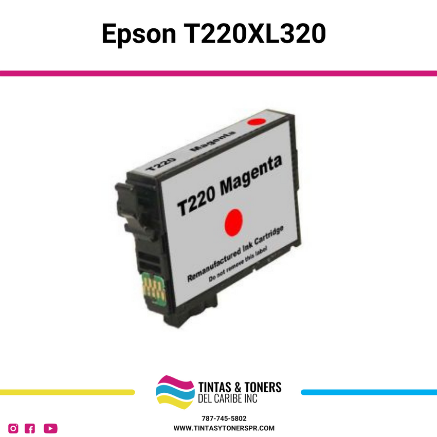 Cartucho de Tinta Compatible con: Epson T220XL Magenta
