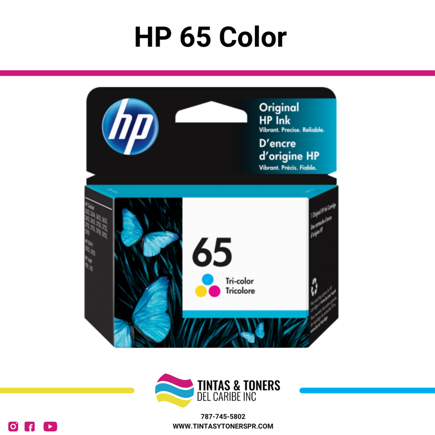 Cartucho de Tinta Original / Refill : HP 65 Color