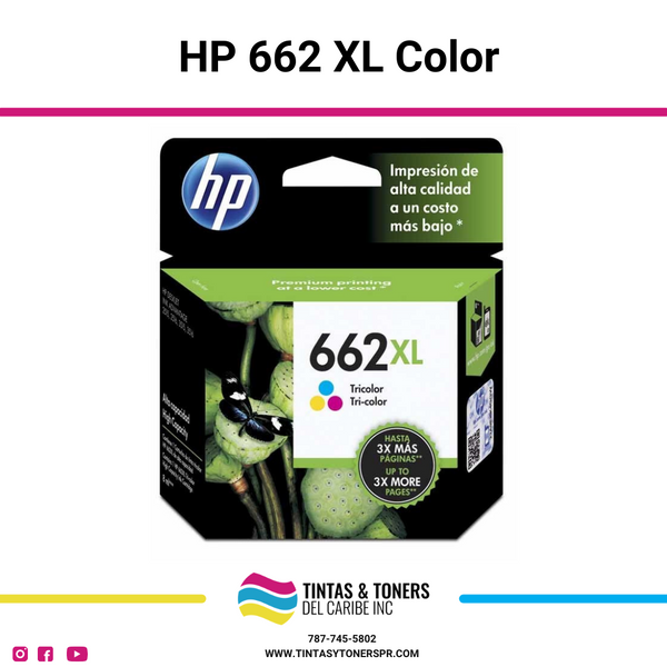 Cartucho de Tinta Original / Refill : HP 662 XL Color