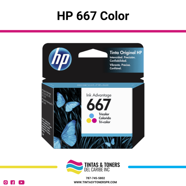 Cartucho de Tinta Original / Refill : HP 667 Color :