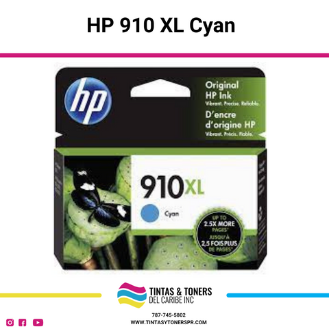 Cartucho de Tinta Original : HP 910 XL Cyan
