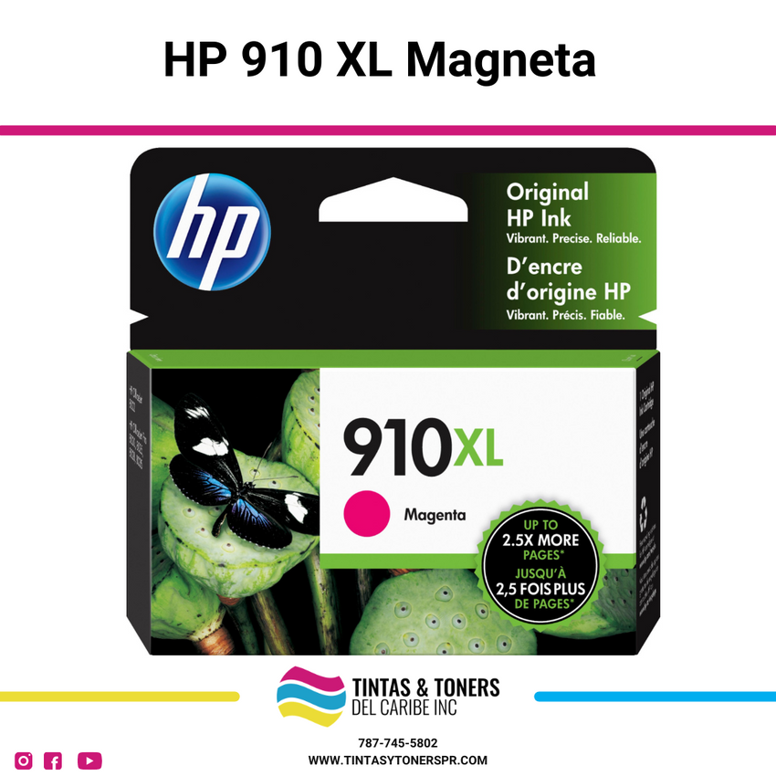 Cartucho de Tinta Original : HP 910 XL Magenta