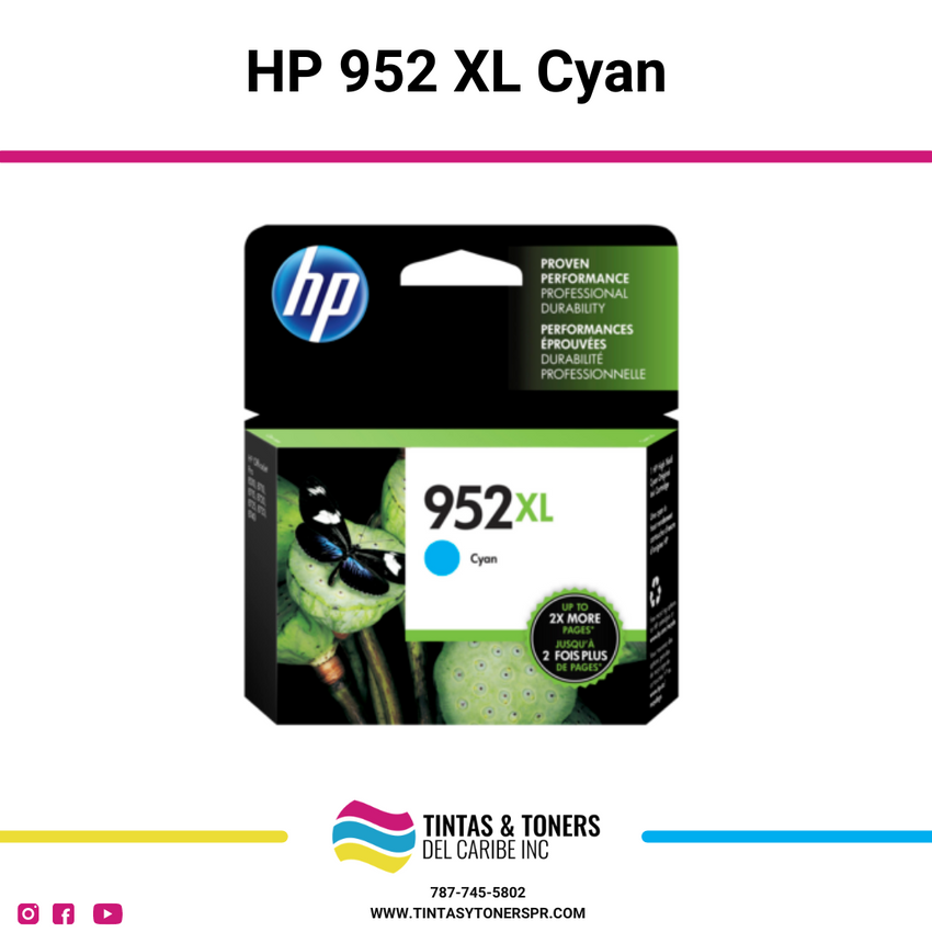 Cartucho de Tinta Original / Compatible: HP 952 XL Cyan