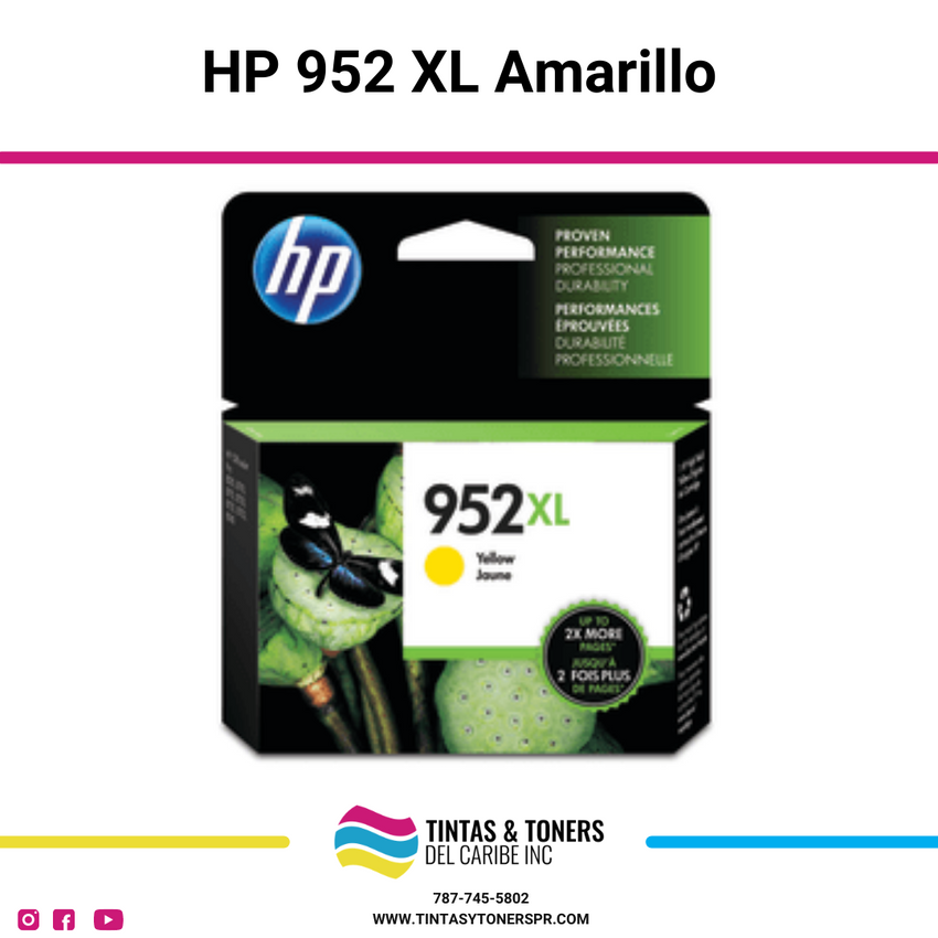 Cartucho de Tinta Original / Compatible: HP 952 XL Amarillo