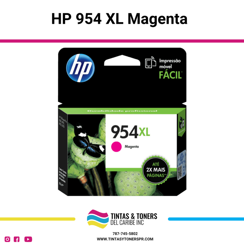 Cartucho de Tinta Original / Compatible : HP 954 XL Magenta