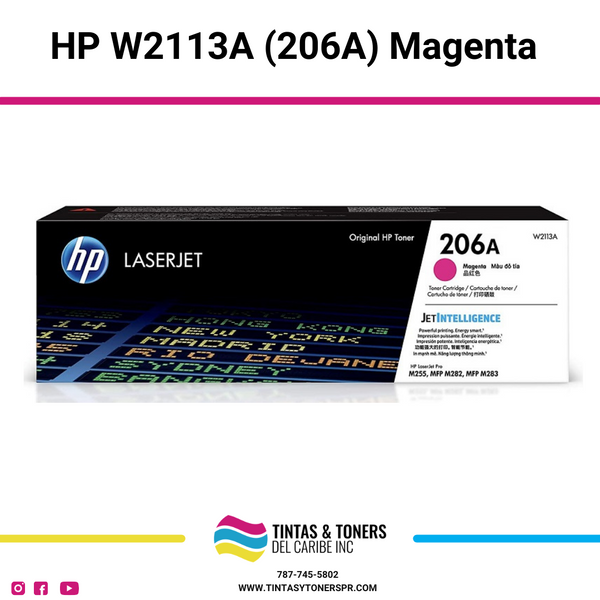 Cartucho de Toner Original: HP®-W2113A (206A) Magenta