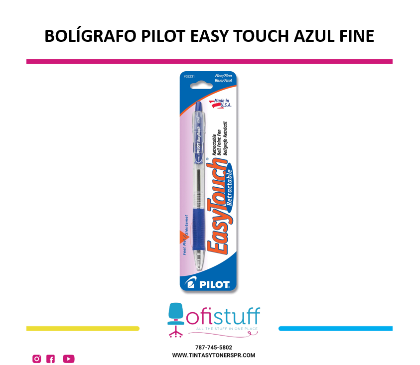 Bolígrafo Pilot Easy Touch Azul Fine