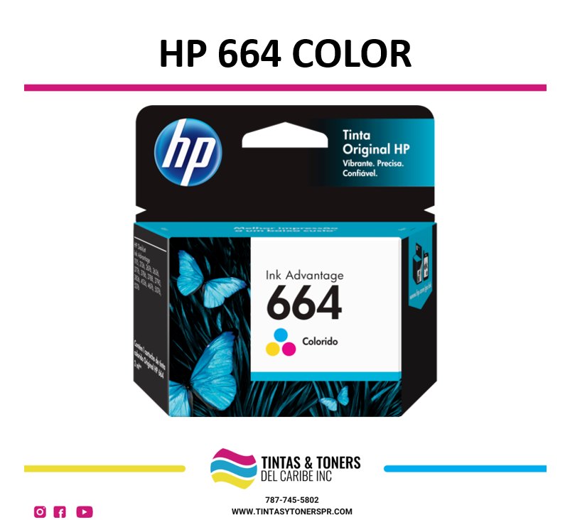 Cartucho de Tinta Original / Compatible/ Refill : HP 664 Color