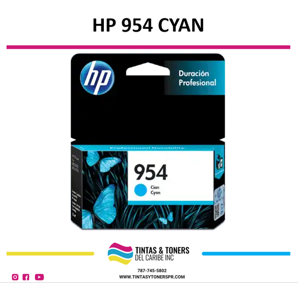 Cartucho de Tinta Original : HP 954 Cyan