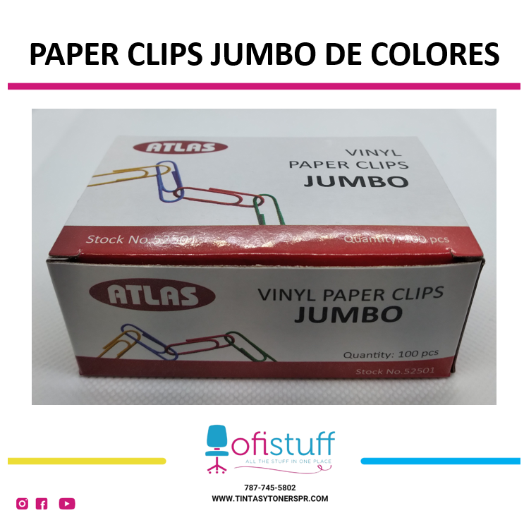 Paper Clip Jumbo De Colores