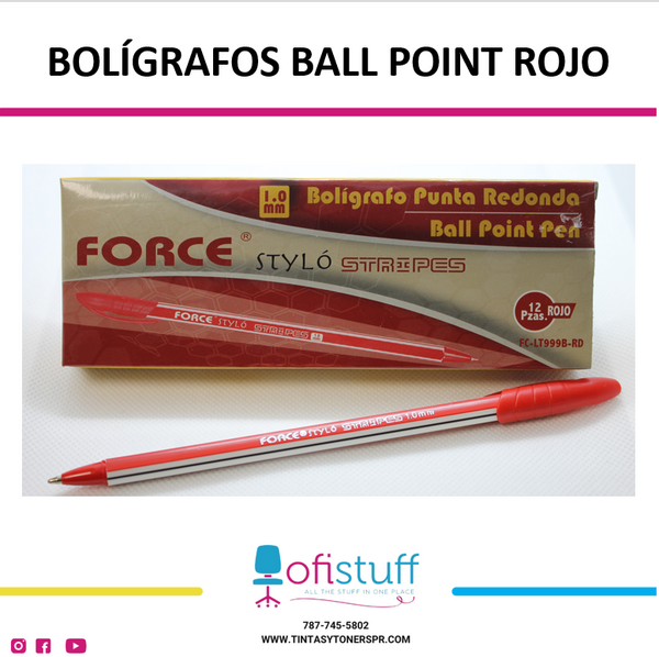 Bolígrafos Ball Point Rojo