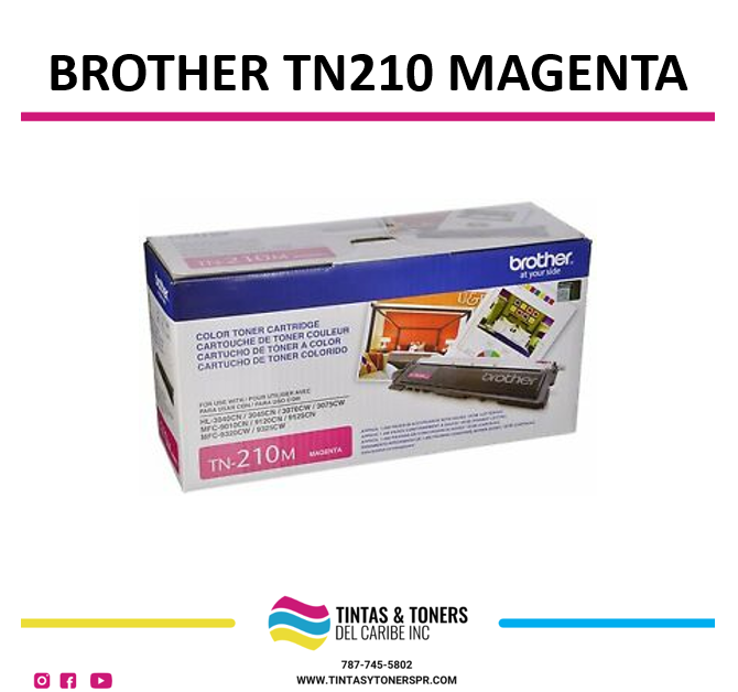 Cartucho de Toner Original / Compatible: Brother®-TN210 Magenta